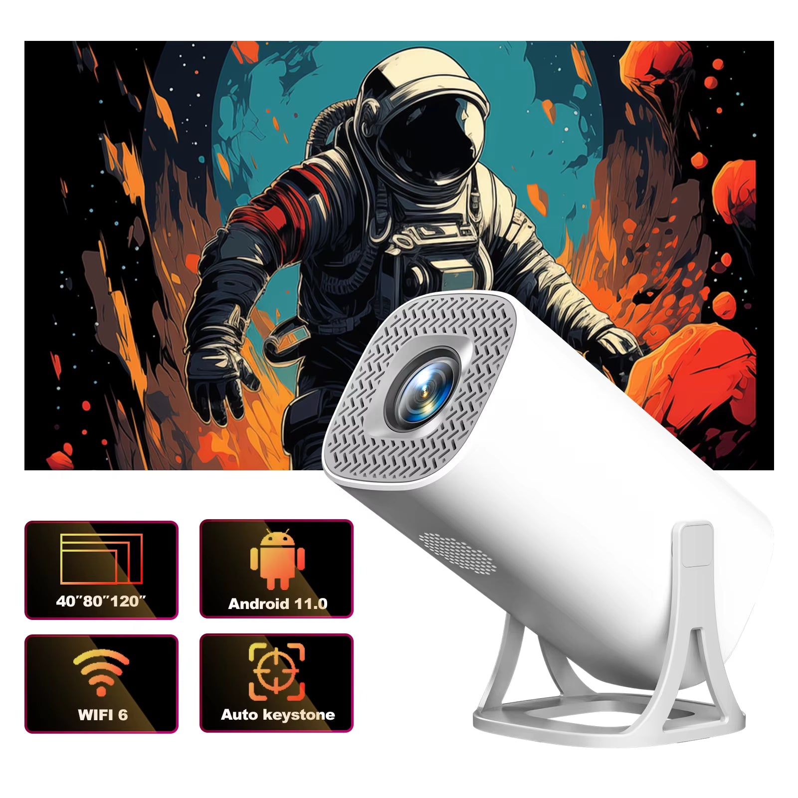 Mini Smart Projector™ 1080P – Portable Home Theater | Proyector Portátil con Android (US Plug)